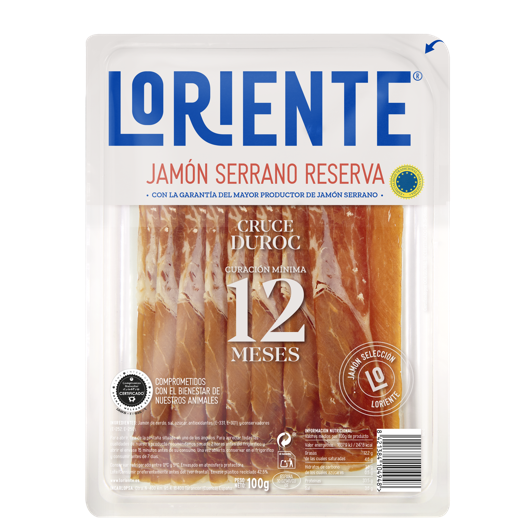 JAMÓN SERRANO DUROC RESERVA 12M LORIENTE