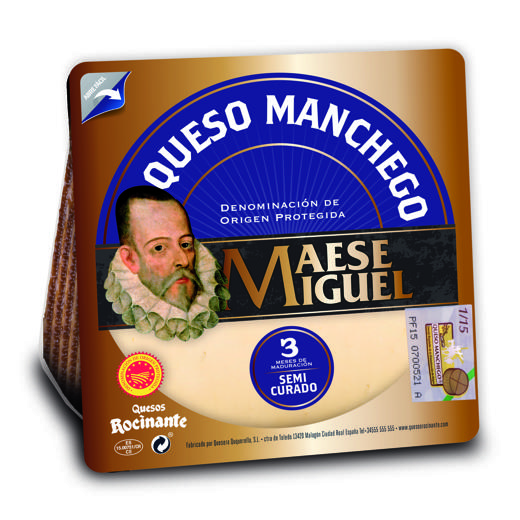 Queso Manchego DOP Semicurado Cuña 200 g - Semicured Manchego Cheese PDO 200 g Wedge | Maese Miguel