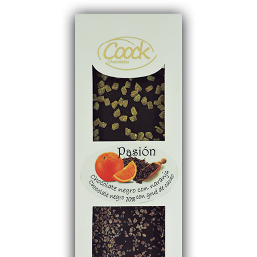 Tableta Chocolate "Pasión" Chocolate Negro y Naranja img0