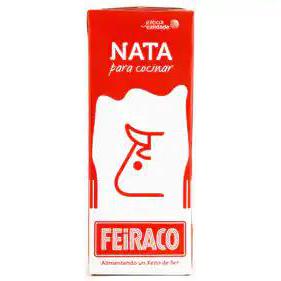 Nata líquida para cocinar con 18% materia grasa FEIRACO 200 ml.