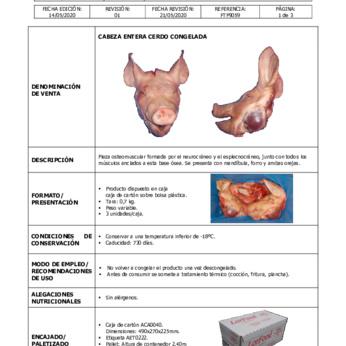 Pork head /Cabeza  de Cerdo