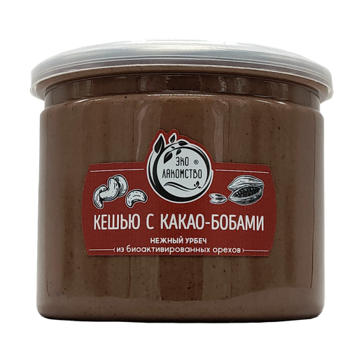 Cashew-cocoa-bean from bioactivated nuts mild nutbutter "Ecolakomstvo"