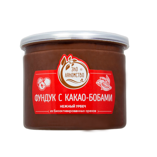 Hazelnut-cocoa-bean from bioactivated nuts mild nutbutter "Ecolakomstvo"