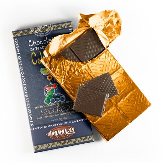 BARRAS DE CHOCOLATE ORGANICO 53% CACAO CON FRUTOS img2