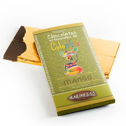 BARRAS DE CHOCOLATE ORGANICO 53% CACAO CON FRUTOS img1