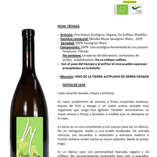 Méndez Moya Sauvignom Blanc 2019 img1