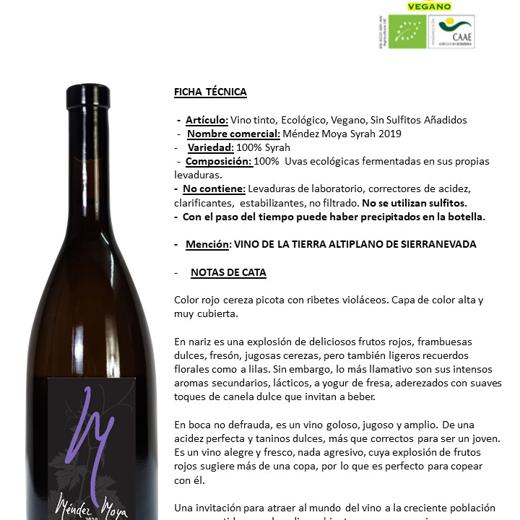 Méndez Moya Syrah 2019 img1