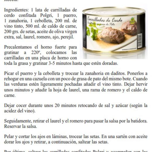 Carrillada de cerdo confit. en grasa pato 1350gr img1