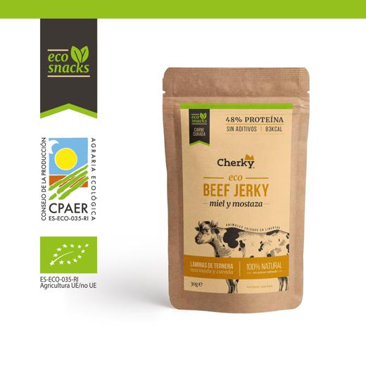 Cherky Eco Beef Jerky Honey and Mustard Healthy Snack