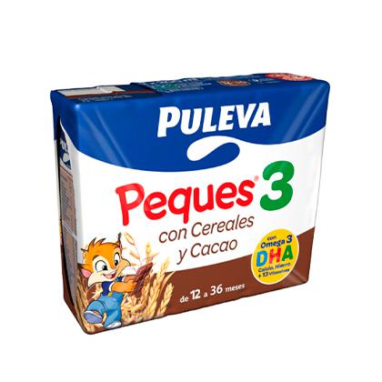 PULEVA PEQUES 3 CEREALES Y CACAO 3X200ML