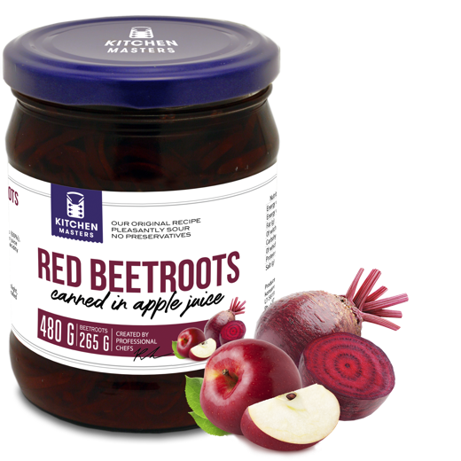 Red beetroots in apple juice