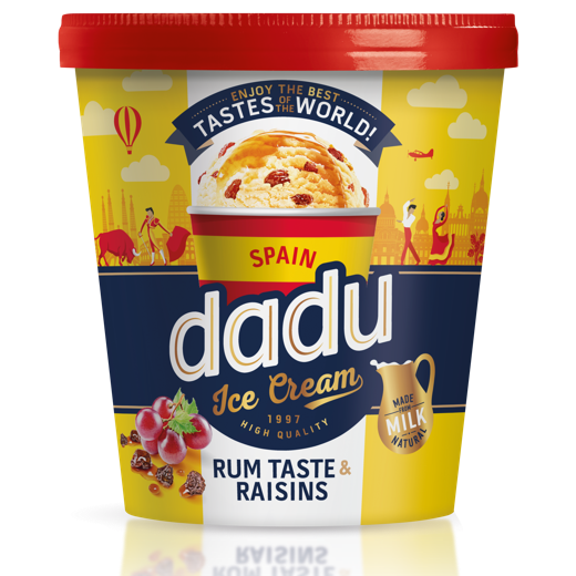 Rum-flavoured ice cream with raisins SPAIN