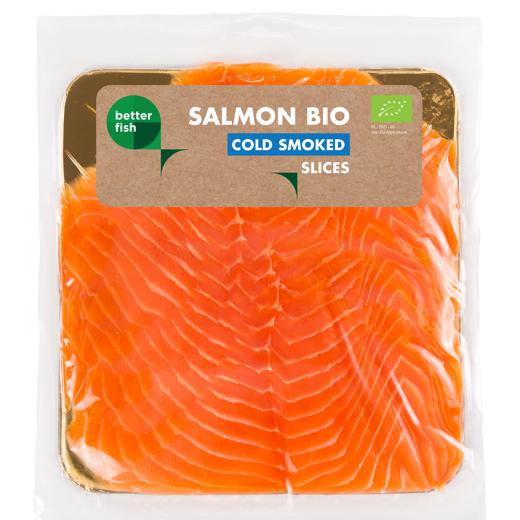 BIO BETTER FISH Salmon slices cold smoked 100g IVP frozen