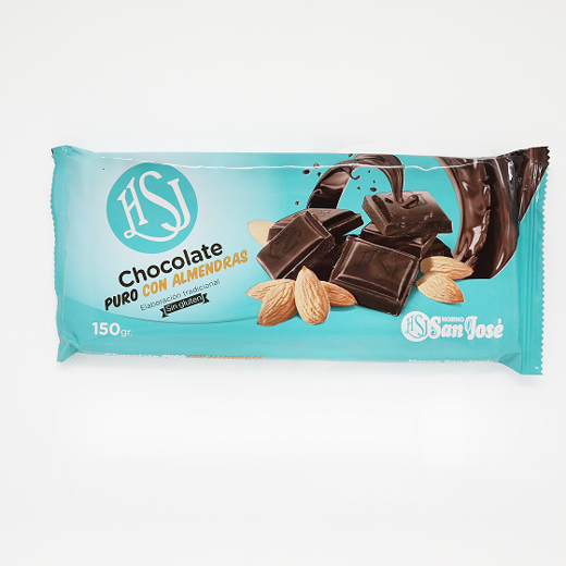 PURE CHOCOLATE WITH ALMONDS - Bar 150 g