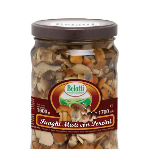 MIXED MUSHROOMS WITH PORCINI IN SUNFLOWER OIL - 1700ml