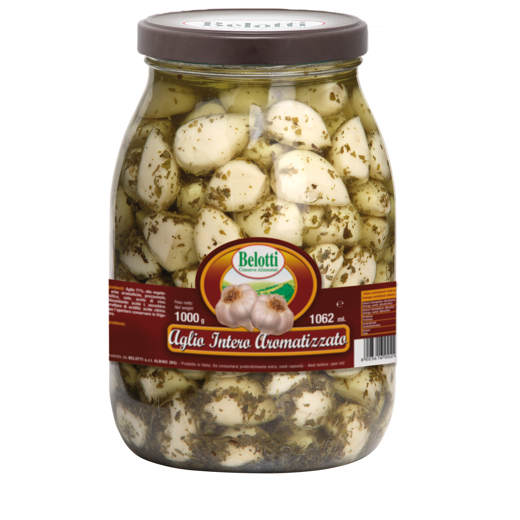 FLAVOURED WHOLE GARLIC CLOVES IN S. OIL - 1062ml