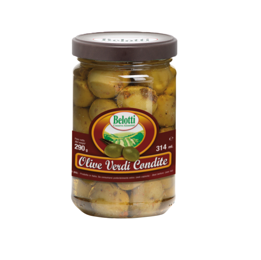 SEASONED GREEN OLIVES IN SUNFLOWER OIL - 314ml