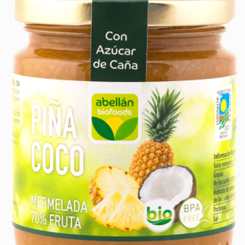 PINEAPPLE AND COCONUT EXTRA JAM CANE SUGAR 270gr