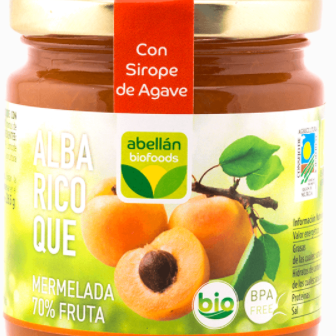 APRICOT EXTRA JAM WITH AGAVE SYRUP 265gr
