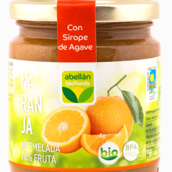 ORANGE EXTRA JAM WITH CINNAMON INFUSION WITH AGAVE SYRUP 265gr