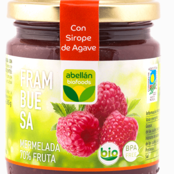 RASPBERRY EXTRA JAM WITH AGAVE SYRUP 265gr