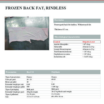 FROZEN PORK BACK FAT