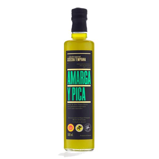 AMARGA y PICA 500 ml. (6 unidades) Aceite de Oliva Virgen Extra