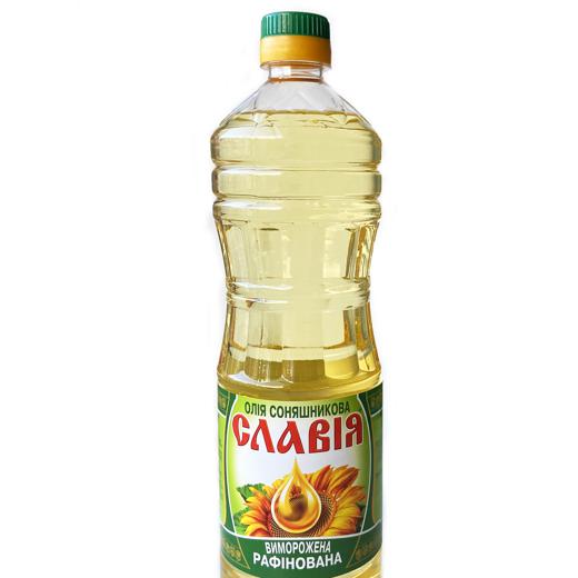 0.90 L bottle SUNFLOWER OIL REFINED, DEODORIZED, WINTERIZED (PRESSED), P mark