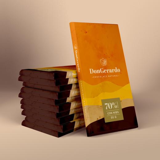 Chocolatina 70% con nibs de cacao
