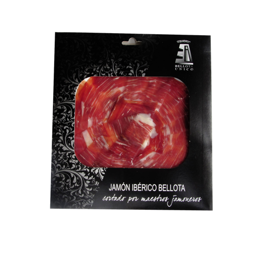 Acorn-Fed 50% Iberian Ham, Knife Sliced Dish 100 g / Jamón de bellota 50% ibérico cortado a cuchillo 100 gr
