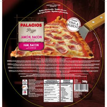 Pizza Jamon, Bacon y Queso 360 gr