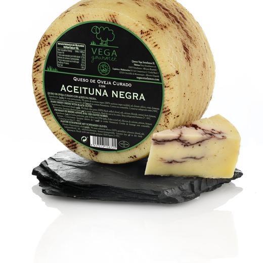 QUESO DE OVEJA CURADO CON ACEITUNA NEGRA - SHEEP CHEESE AGED WITH BLACK OLIVE img1