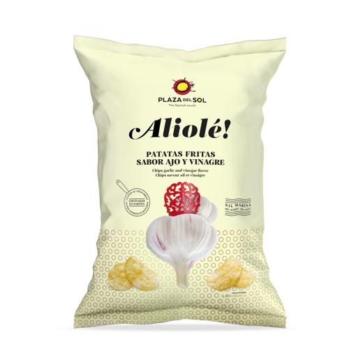 Potato chips with garlic and vinegar flavor