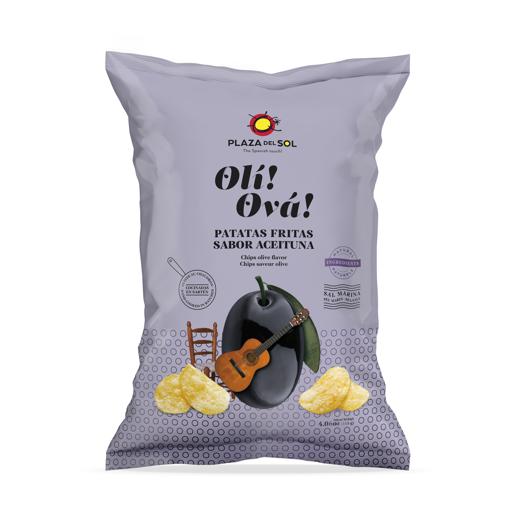 Potato chips with black olive flavor
